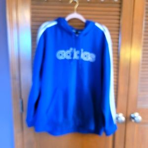 Adidas mens blue with white stripes size XL hoodie